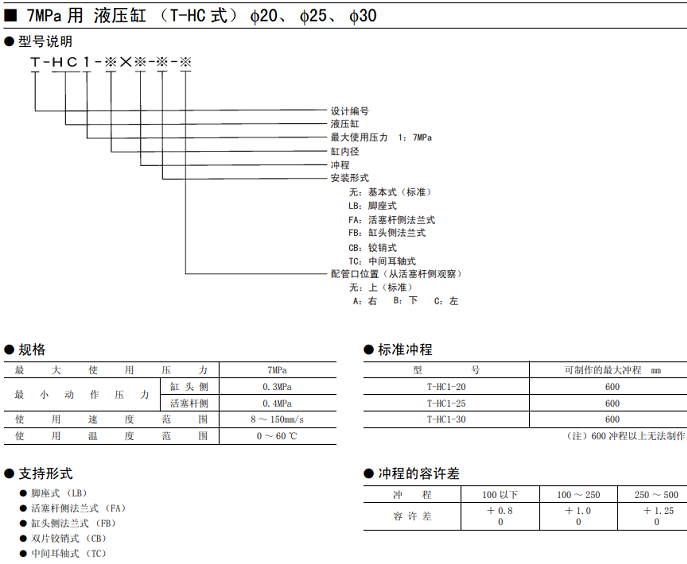 T-HC1系列豐興液壓缸